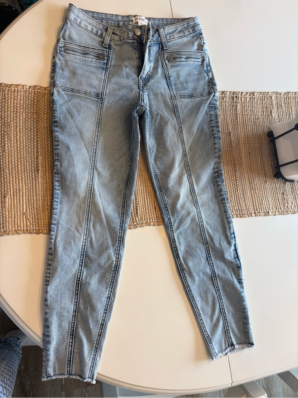 Maurices Light Blue Skinny Jeans with Front Seams